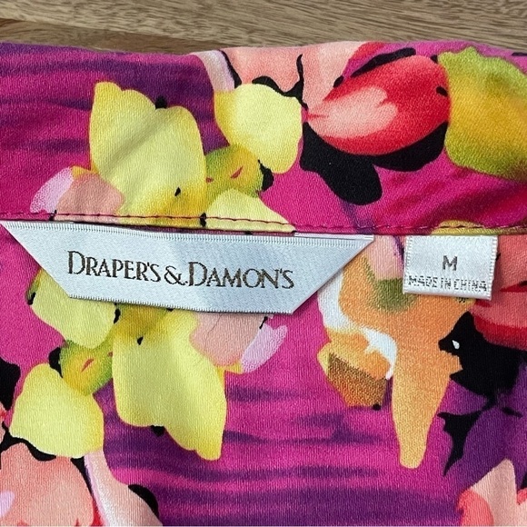 Draper & Damons Spring Abstract Floral Blazer‎ Yellows Pinks Greens sz M - Picture 4 of 9